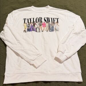 Taylor Swift Graphic White Crewneck Sweater